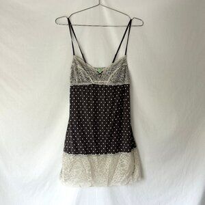 HoneyDew Baby Doll Polka Dot Lace Tank Cami Y2K S